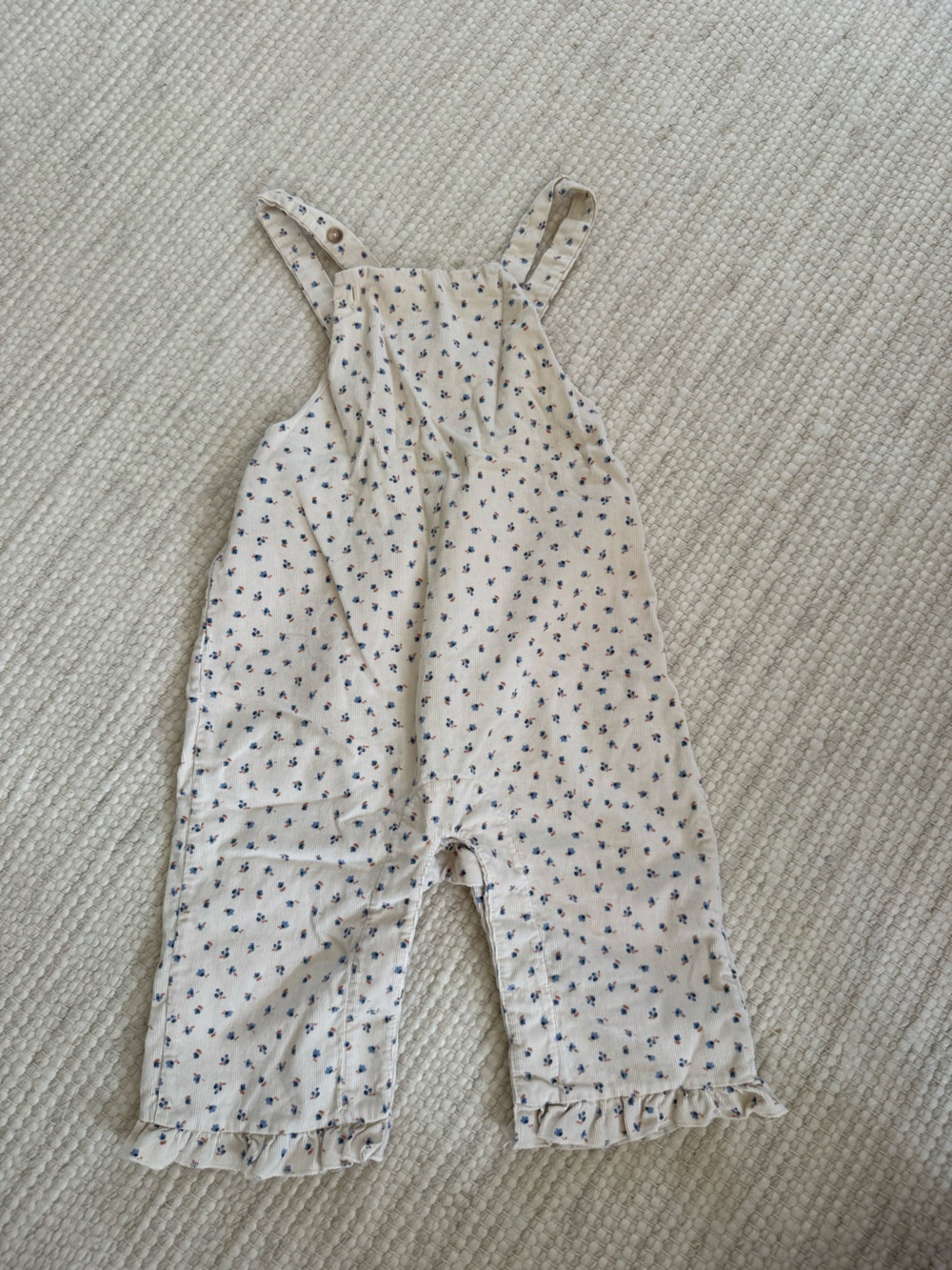 Buho Cream Floral Printed Overalls